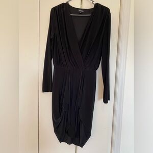 Express long sleeve Little Black Dress Medium V neck